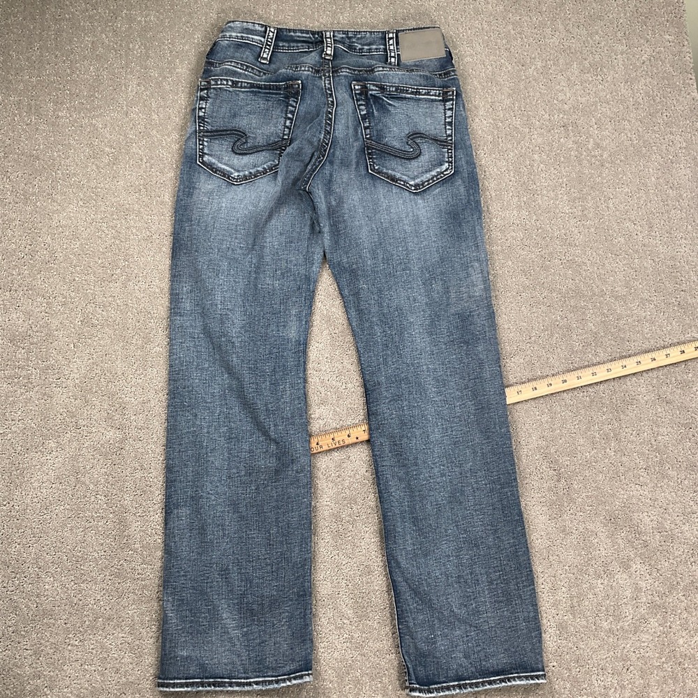 Silver Jeans Men 32W 32L Faded Blue Gordie‎ Straight Leg Western Stretch Denim - Picture 11 of 13